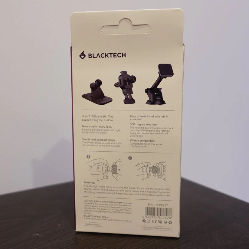 Blacktech 3-in-1 Magnetic Car Holder