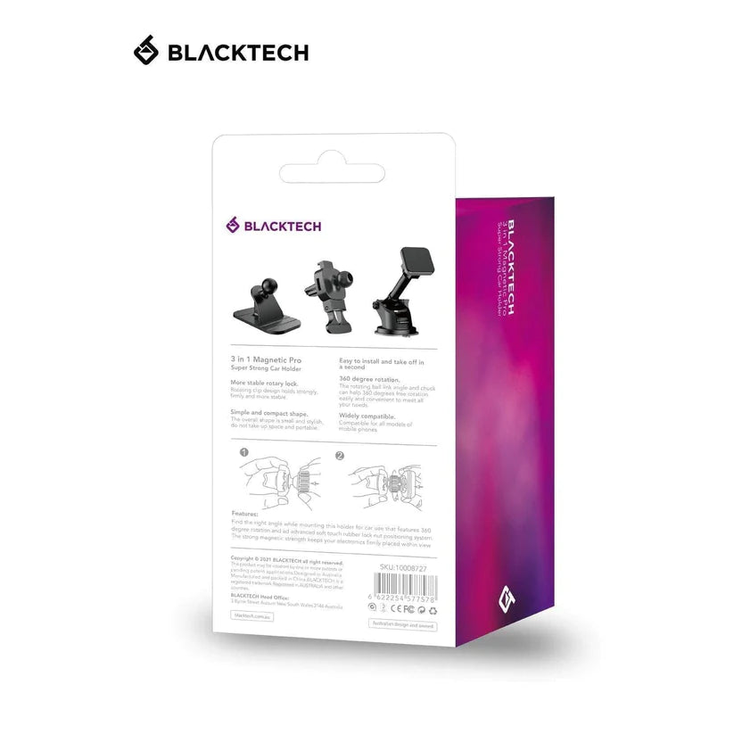 Blacktech 3-in-1 Magnetic Car Holder