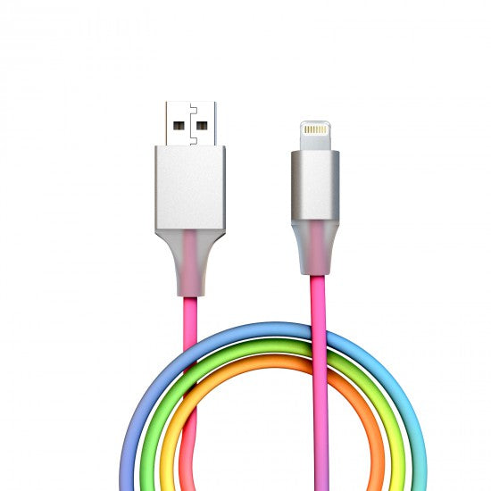 Laser USB-A To Lightning Rainbow Light Cable