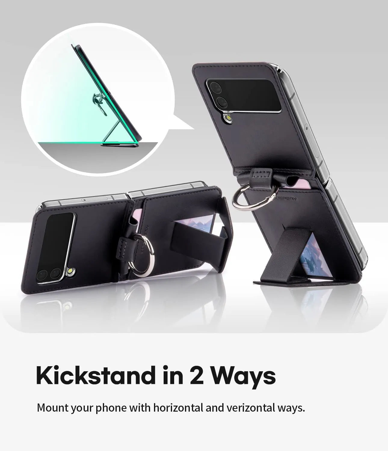 Mercury Goospery Diary Case For Samsung Z Flip5-Black