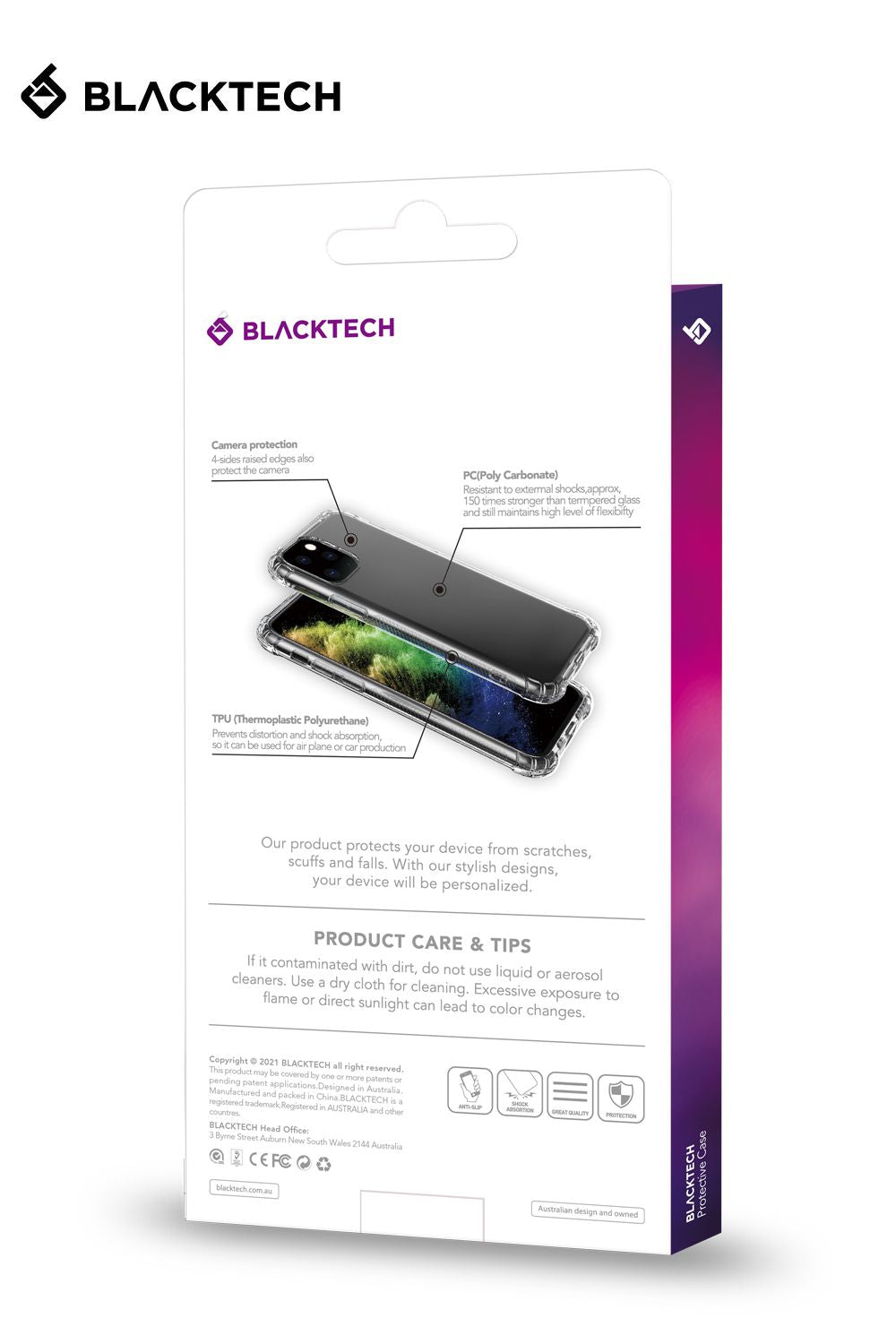 iPhone 12 Mini Blacktech Hard Transparent