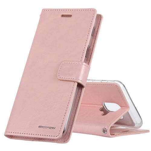 iPhone 15 Pro Blue Moon Rose Gold Wallet Case