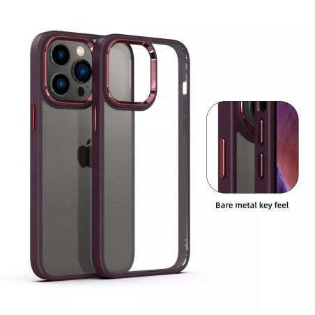 Metal Camera Lens Transparent Protection Shockproof Case For iPhone 15 Promax