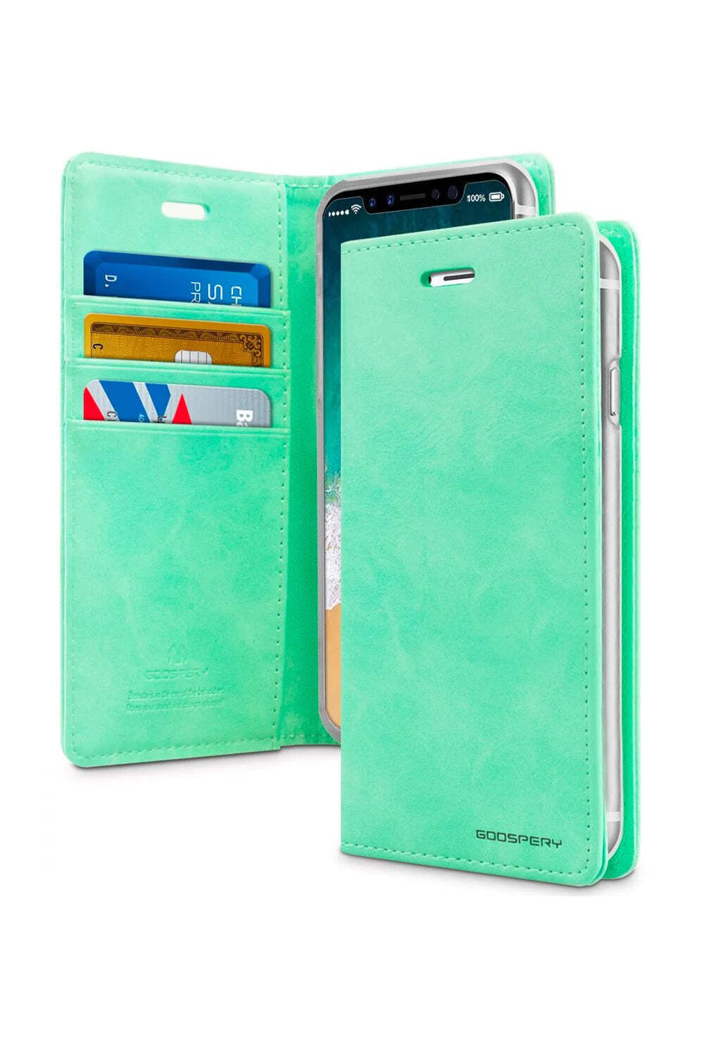 Bluemoon Iphone 13 Pro Wallet Mint Case