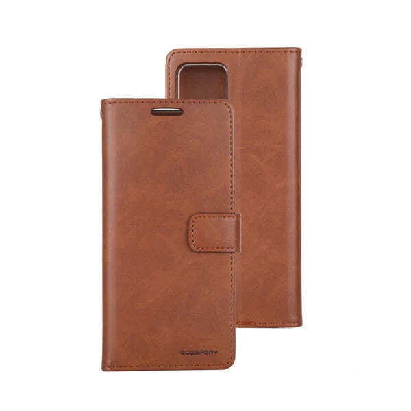 iPhone 15 Pro Max Blue Moon Brown Wallet Case