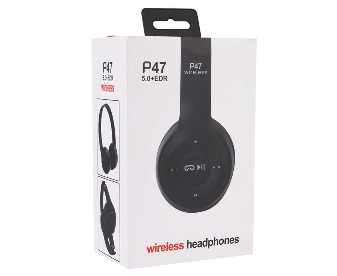 P47 Foldable Wireless Bluetooth Headphone With 3.5Mm Audio Jack, Support Mp3 / Fm / Call (Black)