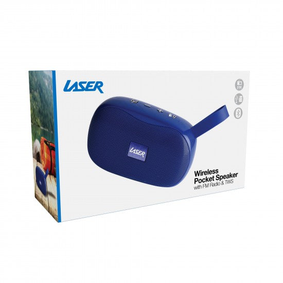 Laser Wireless Pocket Speaker Blue Colour