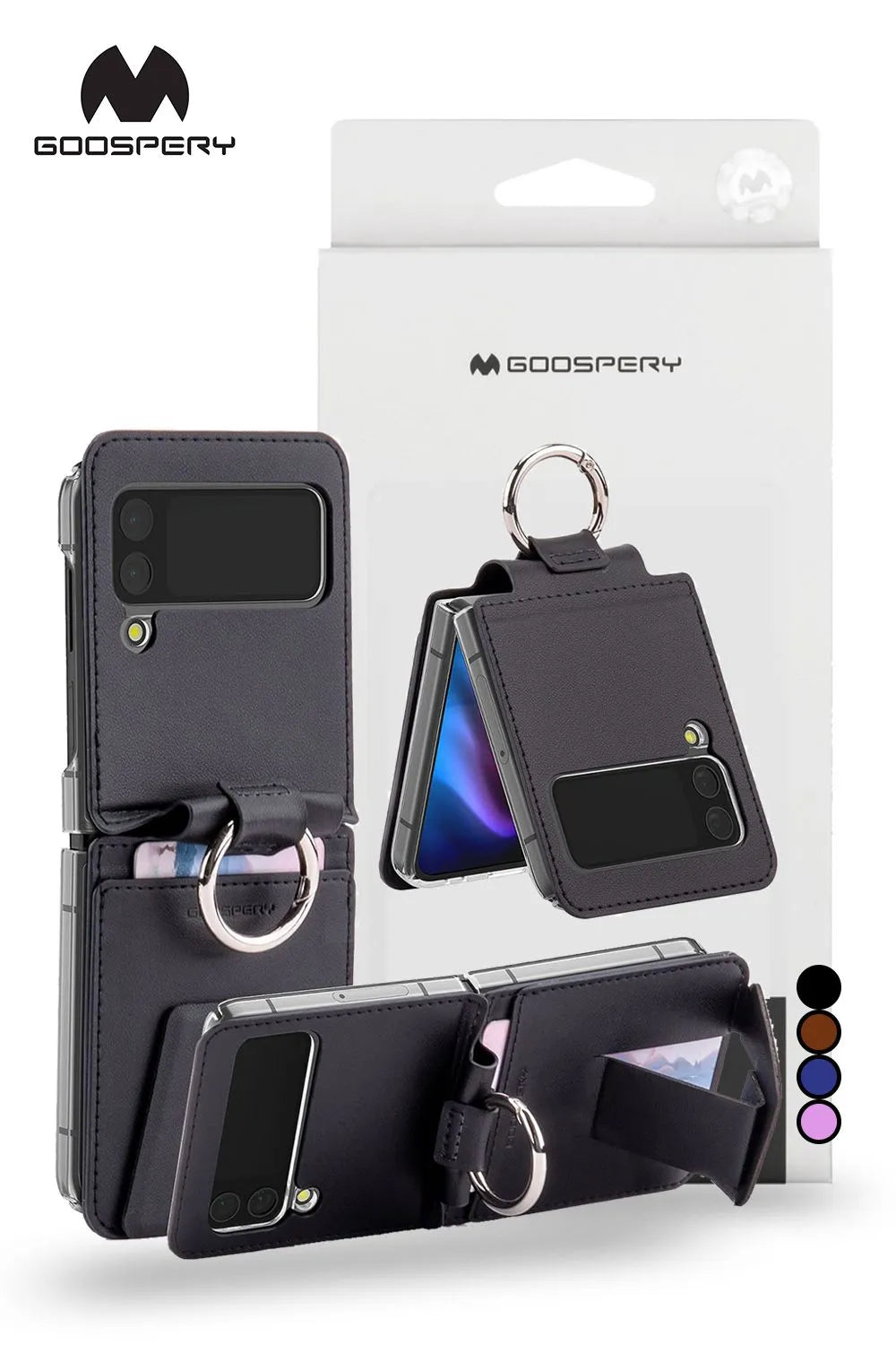 Mercury Goospery Diary Case For Samsung Z Flip5-Black