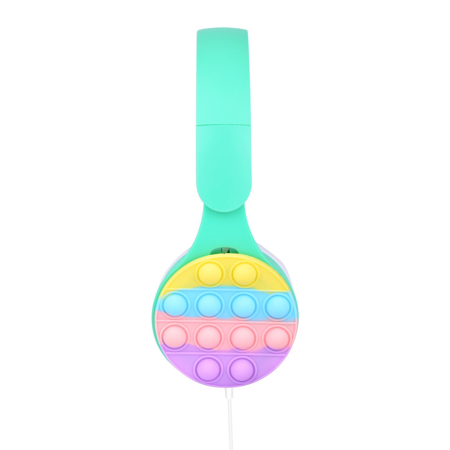 Laser Kids Bubble Pop Wired Headphones Green, Volume Limited, Foldable
