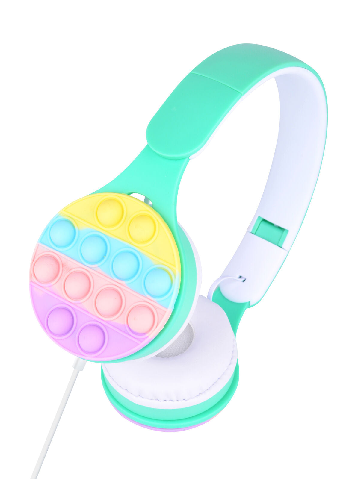 Laser Kids Bubble Pop Wired Headphones Green, Volume Limited, Foldable